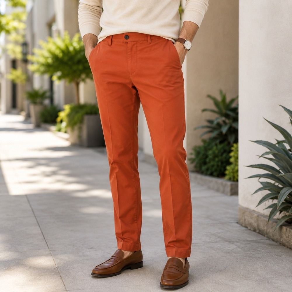 Bonobos Slim Taper Chino Pants 31x32 Burnt Orange Stretch Casual Modern NWOT
